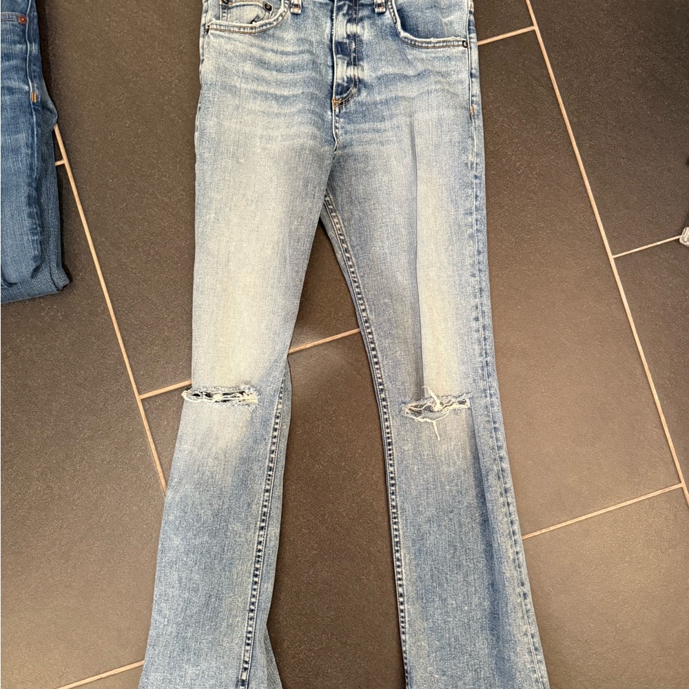 Anthropologie ASKK NY High Rise Crop Bootcut Jeans 26 Denim